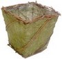 vaso quadrato in salice e sisal verde cm 12 AT061812