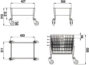 porta cesti cestini cestelli ceste spesa supermercato ferro