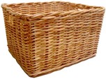 Cesto in rattan rettangolare con maniglie cm 50 x 38 x 30 h