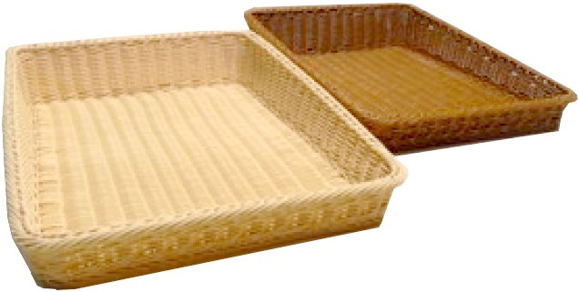 cesti plastica rettangolare imitazione vimini naturale pane
