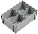 vaschetta divisorio 4 scomparti per cassette plastica 40x30