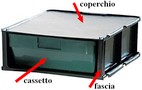 fascia nera in plastica per cassettiere sovrapponibili